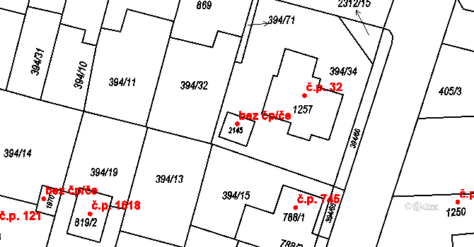Opava 41427939 na parcele st. 2145 v KÚ Kateřinky u Opavy, Katastrální mapa