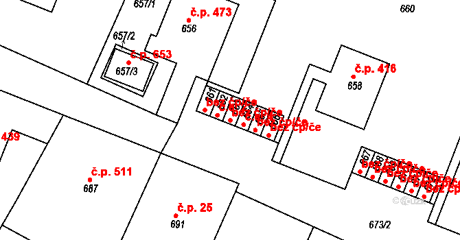 Želechovice nad Dřevnicí 41699939 na parcele st. 663 v KÚ Želechovice nad Dřevnicí, Katastrální mapa
