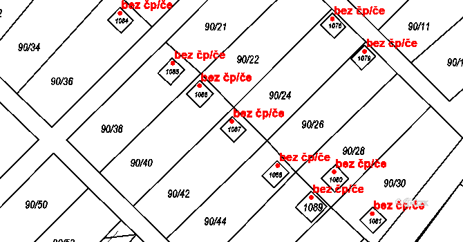 Slavonice 42318939 na parcele st. 1087 v KÚ Slavonice, Katastrální mapa
