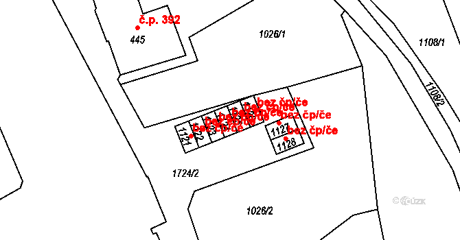 Vrchlabí 42793939 na parcele st. 1124 v KÚ Vrchlabí, Katastrální mapa