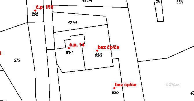 Hrádek nad Nisou 42816939 na parcele st. 63/3 v KÚ Oldřichov na Hranicích, Katastrální mapa
