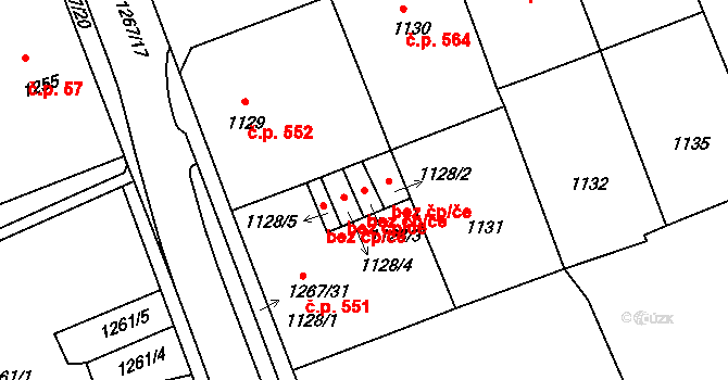 Litoměřice 43267939 na parcele st. 1128/3 v KÚ Litoměřice, Katastrální mapa
