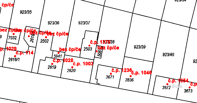 Třebíč 44141939 na parcele st. 5061 v KÚ Třebíč, Katastrální mapa