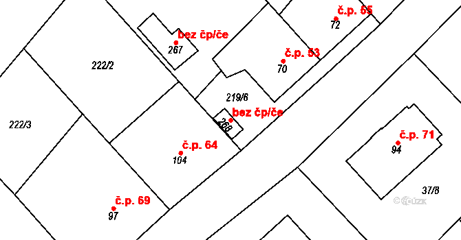 Dolní Újezd 48035939 na parcele st. 268 v KÚ Staměřice, Katastrální mapa
