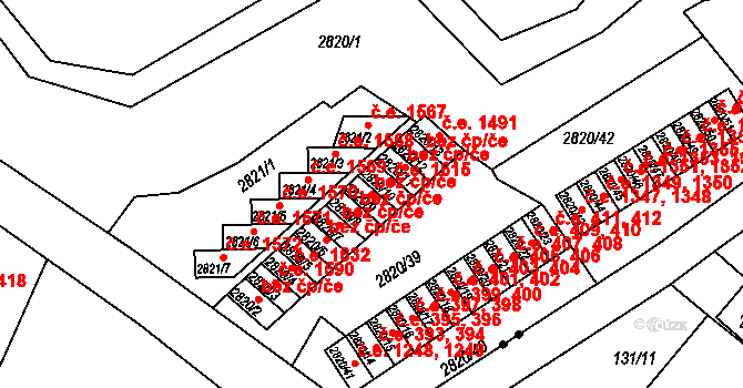 Děčín 48805939 na parcele st. 2820/9 v KÚ Děčín, Katastrální mapa