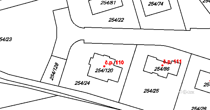 Honice 110, Stochov na parcele st. 254/120 v KÚ Honice, Katastrální mapa