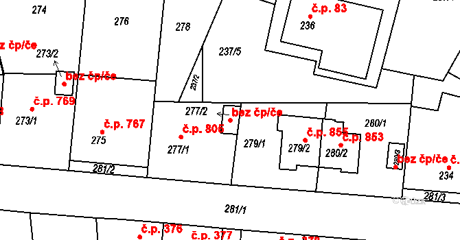 Letovice 54075939 na parcele st. 277/2 v KÚ Letovice, Katastrální mapa