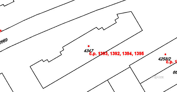 Beroun-Město 1392,1393,1394,1395, Beroun na parcele st. 4347 v KÚ Beroun, Katastrální mapa