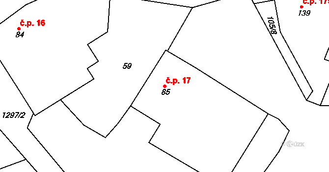 Hrádek 17 na parcele st. 85 v KÚ Hrádek u Sušice, Katastrální mapa