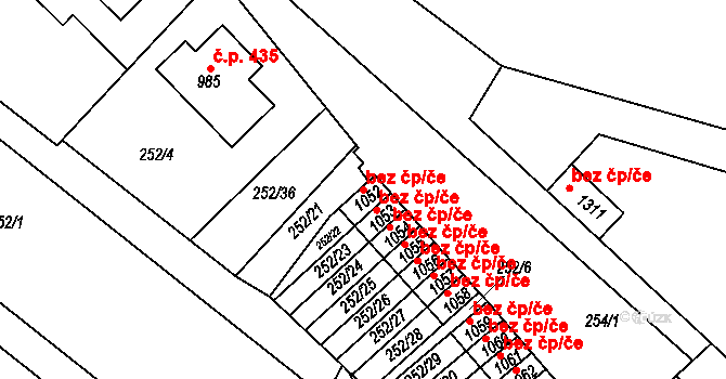 Adamov 668 na parcele st. 1052 v KÚ Adamov, Katastrální mapa