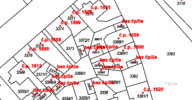 Chomutov 80267939 na parcele st. 3367/2 v KÚ Chomutov I, Katastrální mapa