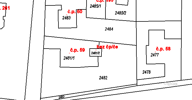 Havířov 102167940 na parcele st. 2481/2 v KÚ Bludovice, Katastrální mapa