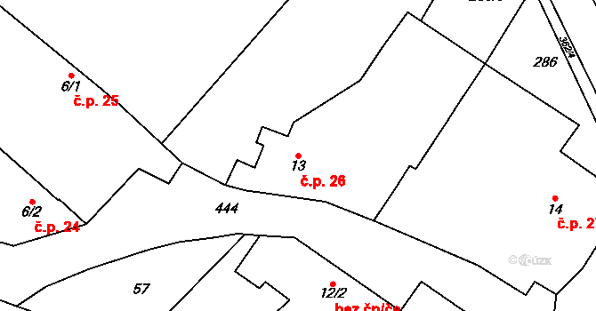Mramotice 26, Znojmo na parcele st. 13 v KÚ Mramotice, Katastrální mapa
