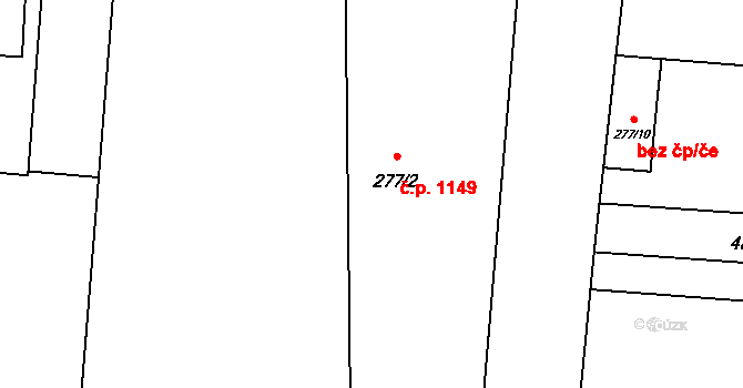 Lipník nad Bečvou I-Město 1149, Lipník nad Bečvou na parcele st. 277/2 v KÚ Lipník nad Bečvou, Katastrální mapa