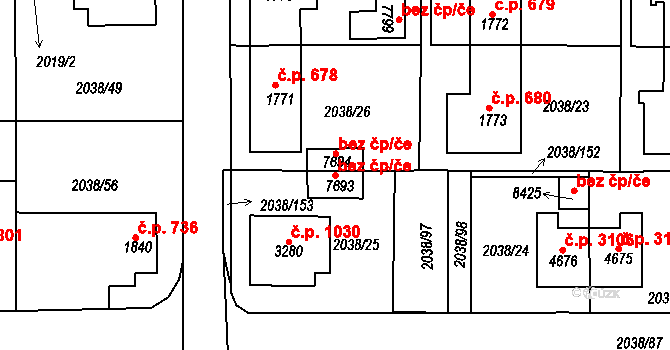 Havlíčkův Brod 119288940 na parcele st. 7693 v KÚ Havlíčkův Brod, Katastrální mapa