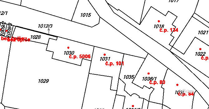 Vrkoslavice 101, Jablonec nad Nisou na parcele st. 1031 v KÚ Vrkoslavice, Katastrální mapa