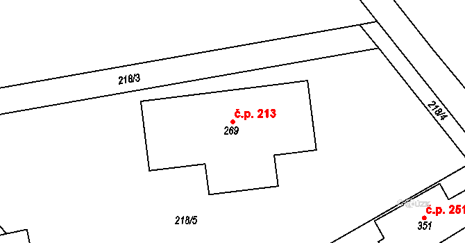 Vysoká Pec 213, Bohutín na parcele st. 269 v KÚ Vysoká Pec u Bohutína, Katastrální mapa