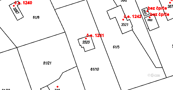 Ostravice 1241 na parcele st. 3520 v KÚ Staré Hamry 2, Katastrální mapa