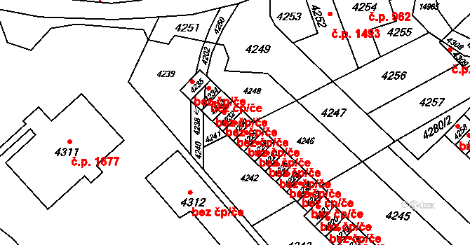 Vsetín 41759940 na parcele st. 4230 v KÚ Vsetín, Katastrální mapa