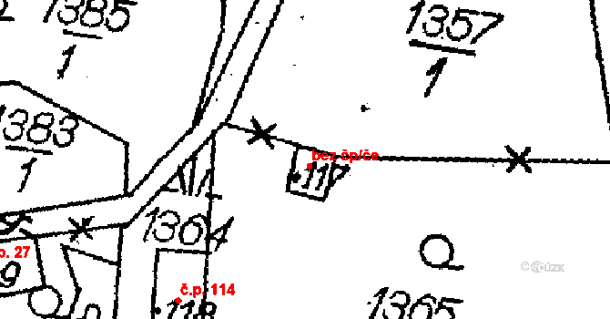 Háje nad Jizerou 44282940 na parcele st. 117 v KÚ Dolní Sytová, Katastrální mapa