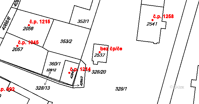 Kyjov 44583940 na parcele st. 2537 v KÚ Kyjov, Katastrální mapa