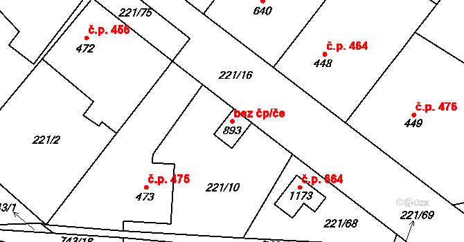 Chotěšov 46249940 na parcele st. 893 v KÚ Chotěšov, Katastrální mapa
