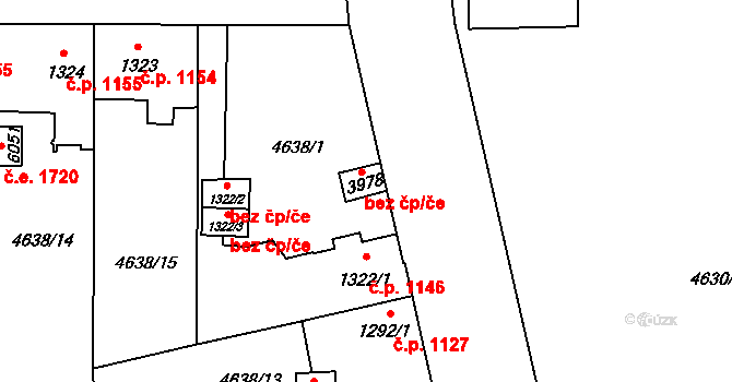 Žatec 47059940 na parcele st. 3978 v KÚ Žatec, Katastrální mapa