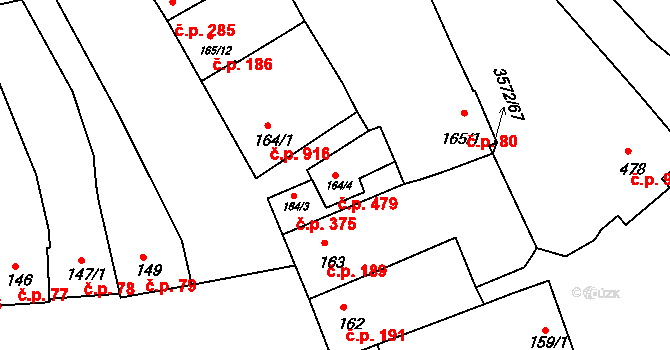 Ostrožské Předměstí 479, Uherský Ostroh na parcele st. 164/4 v KÚ Ostrožské Předměstí, Katastrální mapa