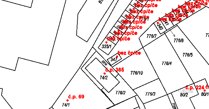 Lužec nad Vltavou 49229940 na parcele st. 335/1 v KÚ Lužec nad Vltavou, Katastrální mapa