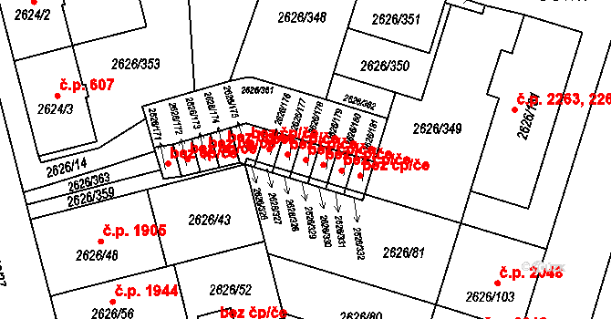 Opava 50160940 na parcele st. 2626/178 v KÚ Opava-Předměstí, Katastrální mapa