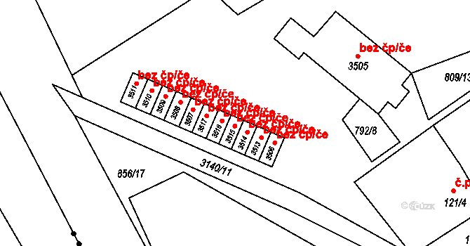 Ostravice 50507940 na parcele st. 3516 v KÚ Staré Hamry 2, Katastrální mapa