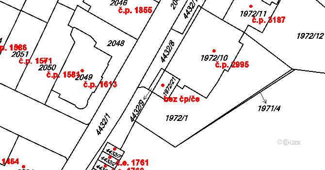 Teplice 93467940 na parcele st. 1972/21 v KÚ Teplice, Katastrální mapa