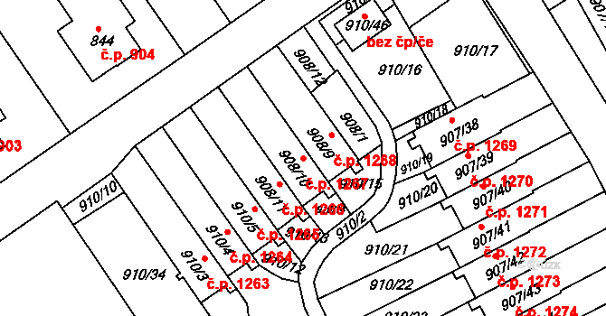 Rychnov nad Kněžnou 1267 na parcele st. 908/10 v KÚ Rychnov nad Kněžnou, Katastrální mapa