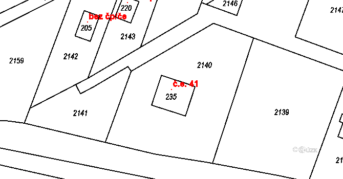 Jindřiš 41, Rodvínov na parcele st. 235 v KÚ Jindřiš, Katastrální mapa