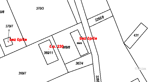 Litobratřice 102801941 na parcele st. 369/9 v KÚ Litobratřice, Katastrální mapa