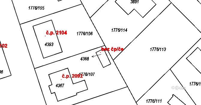Čáslav 105830941 na parcele st. 4368 v KÚ Čáslav, Katastrální mapa