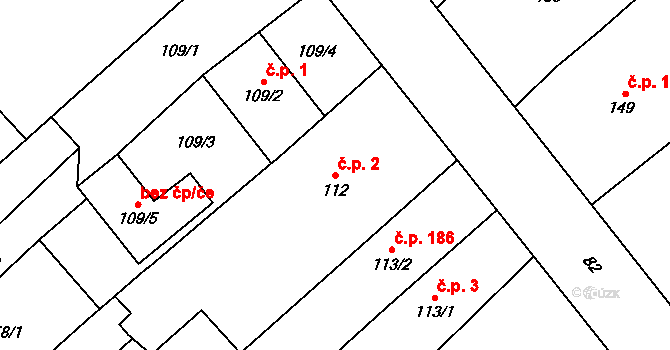 Přerov VIII-Henčlov 2, Přerov na parcele st. 112 v KÚ Henčlov, Katastrální mapa