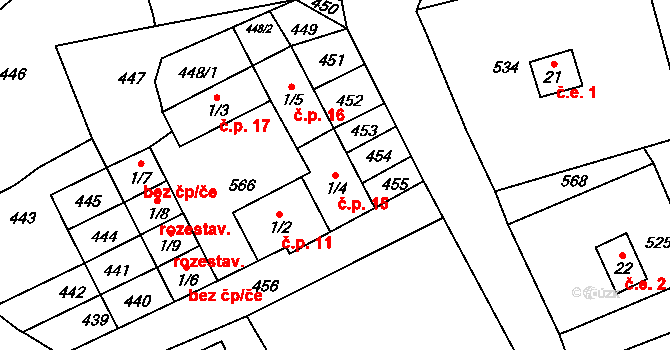 Obora 15, Nové Hrady na parcele st. 1/4 v KÚ Obora u Vyšného, Katastrální mapa