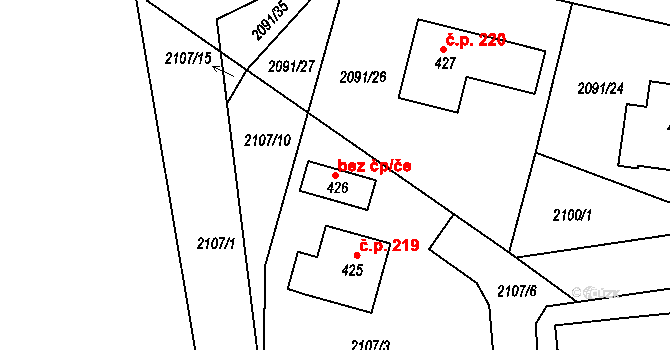 Vyskytná 117561941 na parcele st. 426 v KÚ Vyskytná, Katastrální mapa