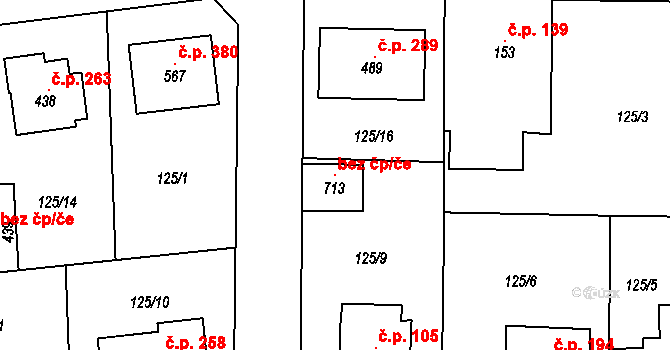 Kyšice 119858941 na parcele st. 713 v KÚ Kyšice u Plzně, Katastrální mapa