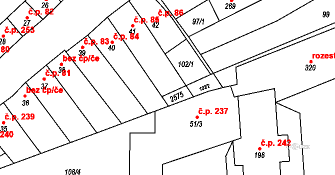 Chvalkovice na Hané 85, Ivanovice na Hané na parcele st. 41 v KÚ Chvalkovice na Hané, Katastrální mapa