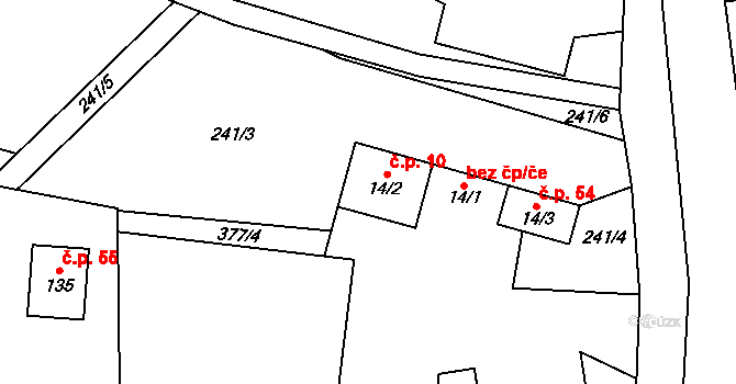 Volavec 10, Radostná pod Kozákovem na parcele st. 14/2 v KÚ Volavec, Katastrální mapa