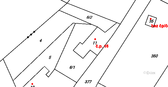 Lhota 16, Třebenice na parcele st. 11 v KÚ Lhota u Medvědic, Katastrální mapa