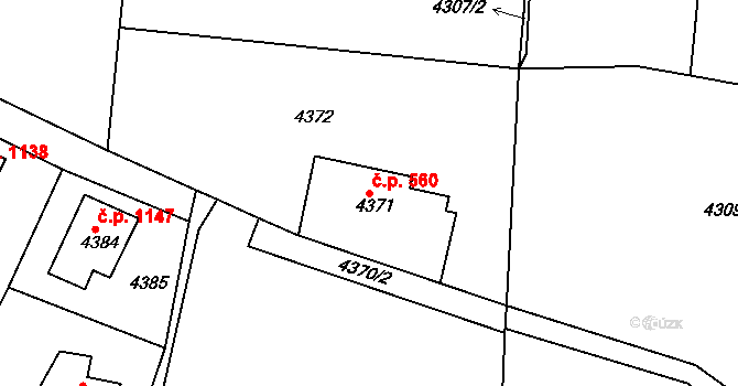 Smržovka 560 na parcele st. 4371 v KÚ Smržovka, Katastrální mapa