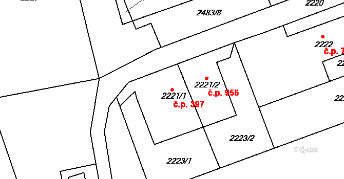Frýdlant 397, Frýdlant nad Ostravicí na parcele st. 2221/1 v KÚ Frýdlant nad Ostravicí, Katastrální mapa