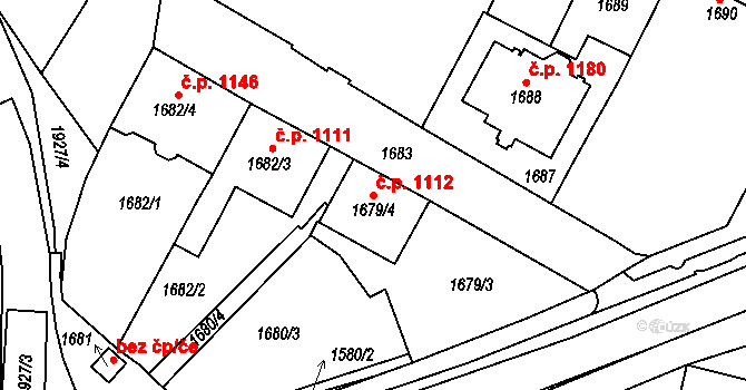 Mutěnice 1112 na parcele st. 1679/4 v KÚ Mutěnice, Katastrální mapa
