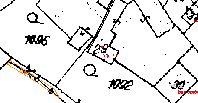 Budkov 77 na parcele st. 29 v KÚ Budkov, Katastrální mapa