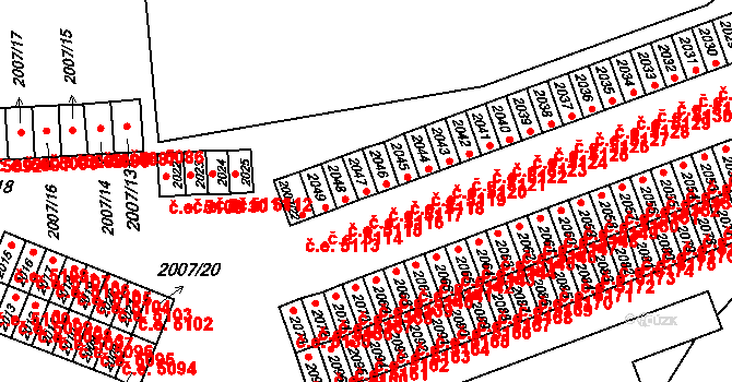 Kadaň 5116 na parcele st. 2047 v KÚ Kadaň, Katastrální mapa