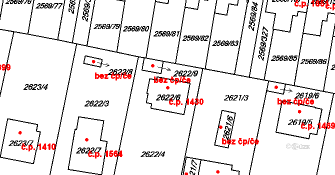 Benešov 1430 na parcele st. 2622/6 v KÚ Benešov u Prahy, Katastrální mapa