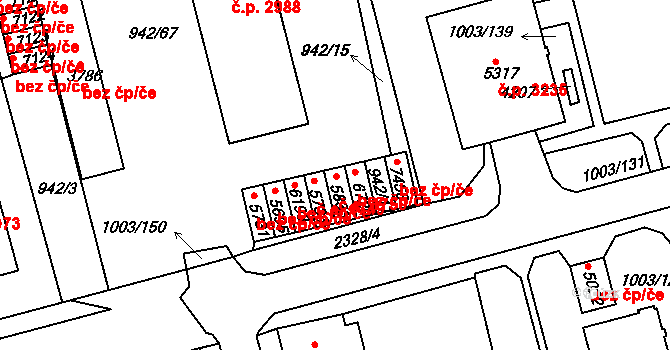 Havlíčkův Brod 1750 na parcele st. 5833 v KÚ Havlíčkův Brod, Katastrální mapa